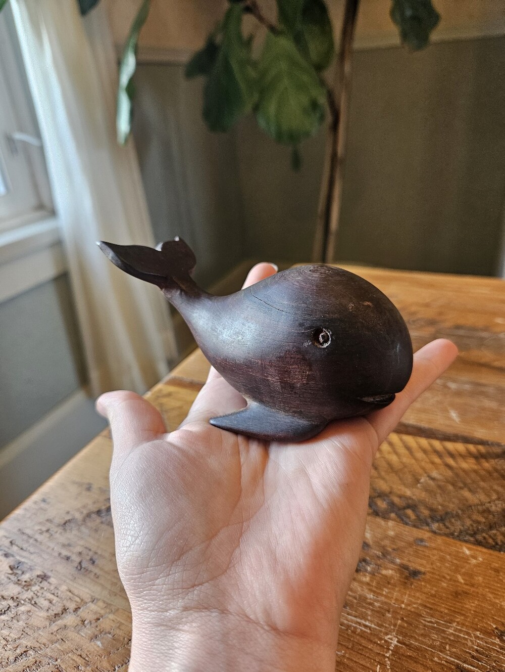 Vintage Ironwood Carved Whale